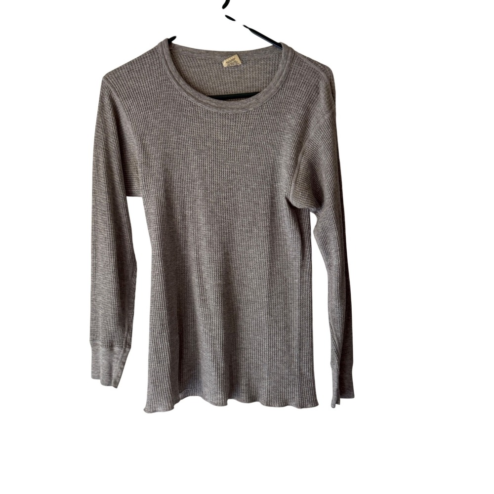 Northwest Territory Men's Gray Thermal Layer Outdoor Shirt L Waffle Knit USA‎